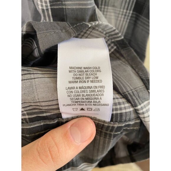 NWT Roebuck & Co Mens Gray shirt XXL long sleeve collared‎ cotton button up - Picture 5 of 7